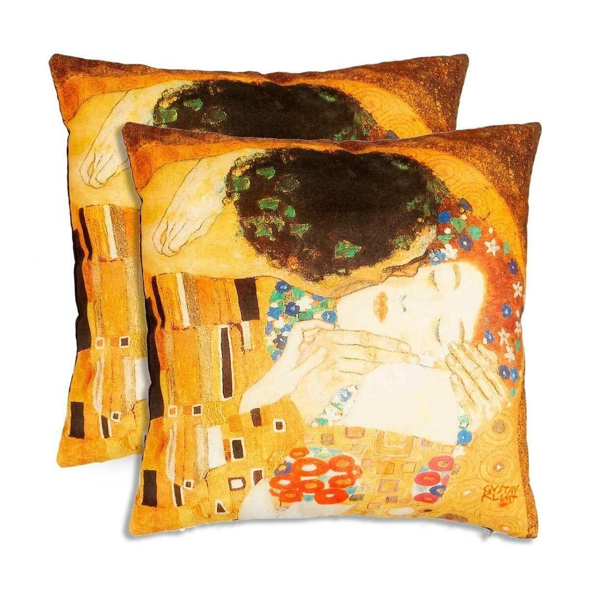 Coppia Cuscini Arredo Il Bacio Klimt Di Randi In Cotone Y403 1 Coppia Cuscini Arredo Il Bacio Klimt Di Randi In Cotone Y403