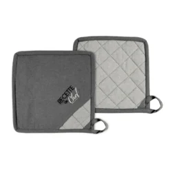 Set 2 Presine Recette De Chef In Puro Cotone K763 6 Set 2 Presine Recette De Chef In Puro Cotone K763 -Articoli Per La Casa set 2 presine recette de chef in puro cotone grigio 1