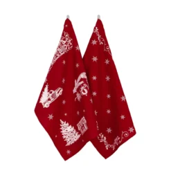 Set 2 Strofinacci Natalizi Elliot In Puro Cotone K828