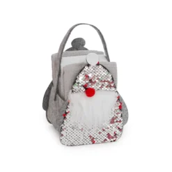 Set 3 Lavette Santa Claus Con Cestino In Feltro Z754 -Articoli Per La Casa set 3 lavette con cestino santa claus grigio 1