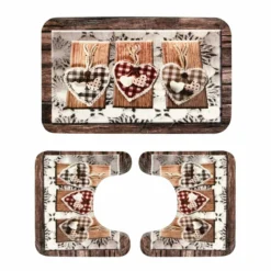 Vittoria Set 3 Pz Tappetini Da Bagno Coeur In Memory Foam W784