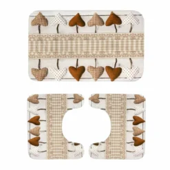 Vittoria Set 3 Pz Tappetini Da Bagno Cuori Pendenti In Memory Foam W783