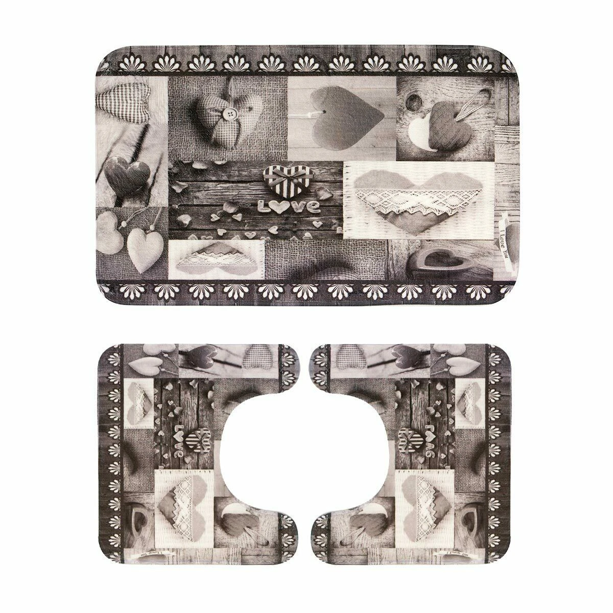 Vittoria Set 3 Pz Tappetini Da Bagno Love In Memory Foam W786 1 Vittoria Set 3 Pz Tappetini Da Bagno Love In Memory Foam W786