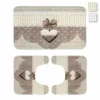 Set 3 Pz Tappetini Da Bagno Shabby Heart In Memory Foam W787