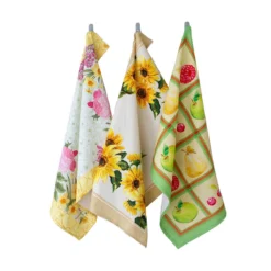 Set 3 Strofinacci Cucina Asciugapiatti Fantasi Di Caleffi In Puro Cotone K769