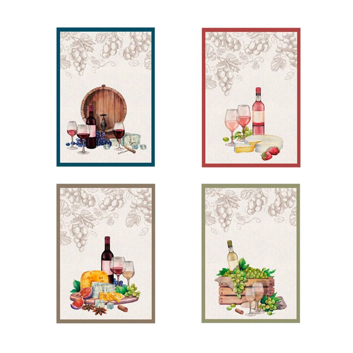 Set 4 Strofinacci Cucina Asciugapiatti Cuvée In Puro Cotone K813 2 Set 4 Strofinacci Cucina Asciugapiatti Cuvée In Puro Cotone K813 - immagine 2