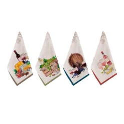 Set 4 Strofinacci Cucina Asciugapiatti Cuvée In Puro Cotone K813