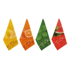 Set 4 Strofinacci Cucina Asciugapiatti Frutta In Puro Cotone K064