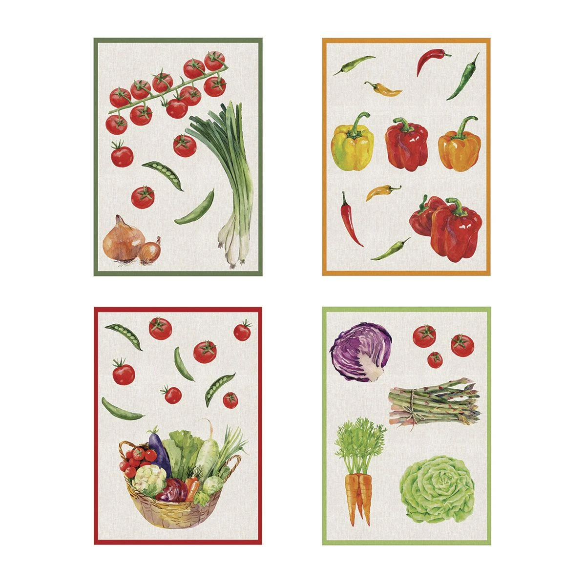 Set 4 Strofinacci Cucina Asciugapiatti Verdura In Puro Cotone K068 2 Set 4 Strofinacci Cucina Asciugapiatti Verdura In Puro Cotone K068 - immagine 2