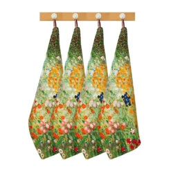 Set 4 Strofinacci Giardino Di Fiori Klimt Di Randi In Cotone Y397