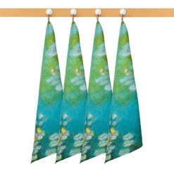 Set 4 Strofinacci Ninfee A Giverny Monet Di Randi In Cotone Y413