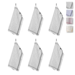 Set 6 Strofinacci Cucina Classic Di Daunex In Cotone E Lino J713