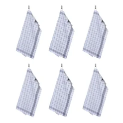 Set 6 Strofinacci Cucina Classic Di Daunex In Cotone E Lino J713 -Articoli Per La Casa set 6 strofinacci cucina classic di daunex in cotone e lino blu 1 1