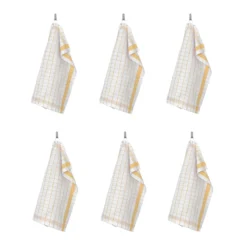 Set 6 Strofinacci Cucina Classic Di Daunex In Cotone E Lino J713 -Articoli Per La Casa set 6 strofinacci cucina classic di daunex in cotone e lino giallo 1 1