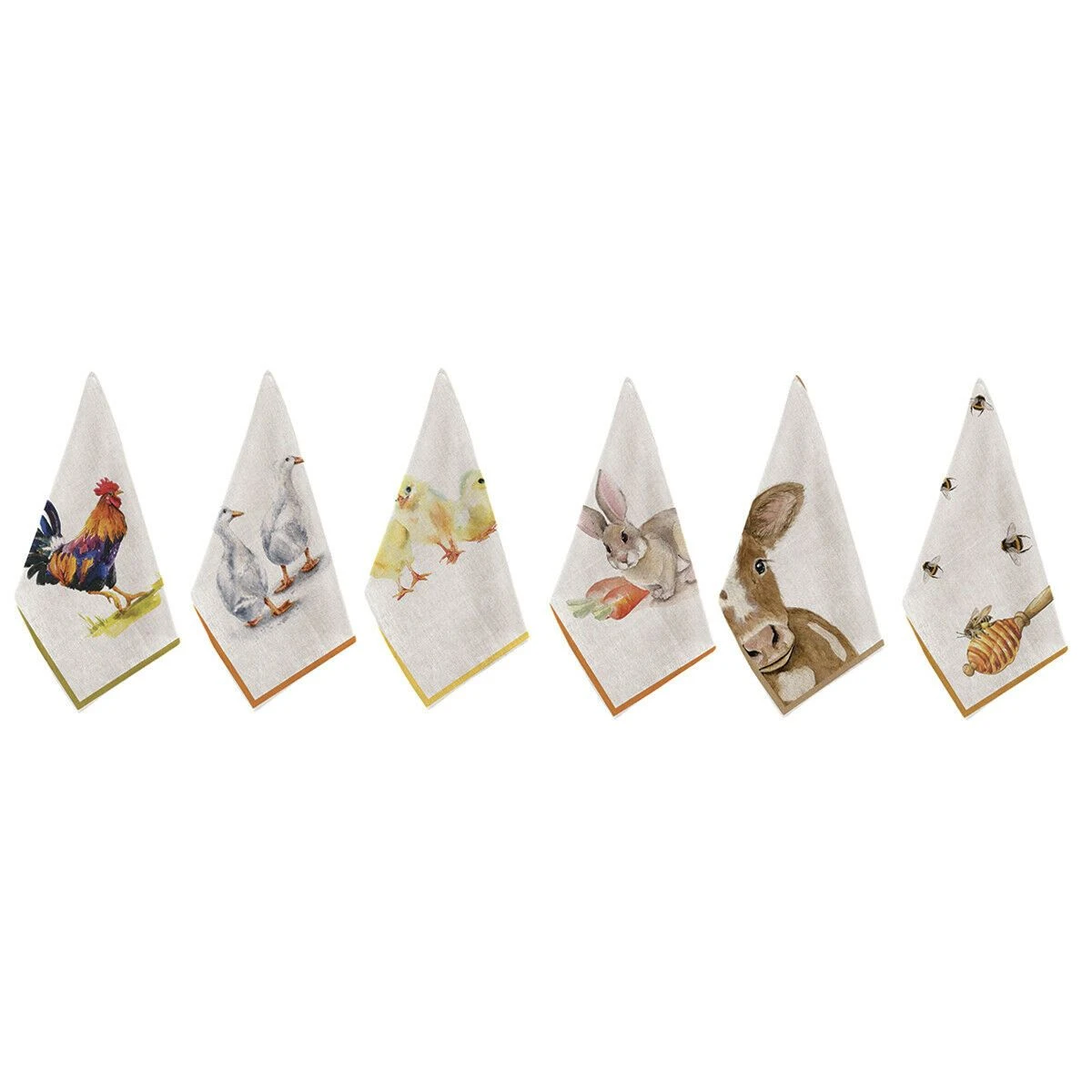 Set 6 Strofinacci Cucina Asciugapiatti Farm In Puro Cotone W591 1 Set 6 Strofinacci Cucina Asciugapiatti Farm In Puro Cotone W591