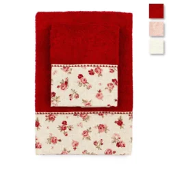 Set Asciugamani 1+1 Country Di Morbidissimi In Spugna J312