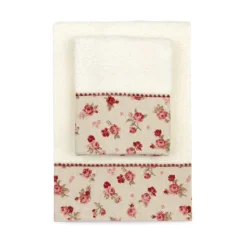 Set Asciugamani 1+1 Country Di Morbidissimi In Spugna J312 -Articoli Per La Casa set asciugamani 11 country di morbidissimi in spugna panna 1