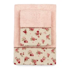 Set Asciugamani 1+1 Country Di Morbidissimi In Spugna J312 -Articoli Per La Casa set asciugamani 11 country di morbidissimi in spugna rosa 1