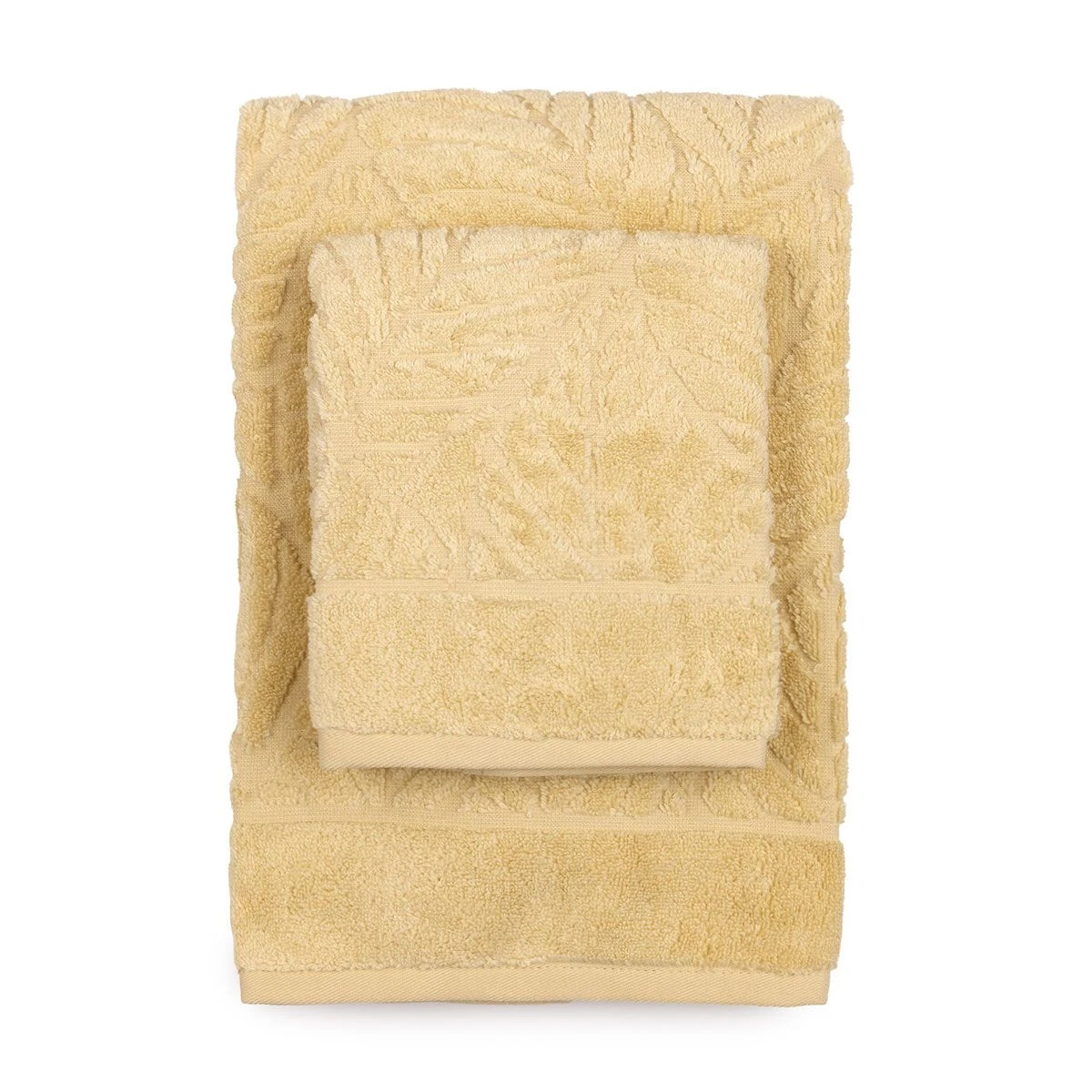 Set Asciugamani 1+1 Foglie Di Caleffi In Spugna J762 2 Set Asciugamani 1+1 Foglie Di Caleffi In Spugna J762 - immagine 2