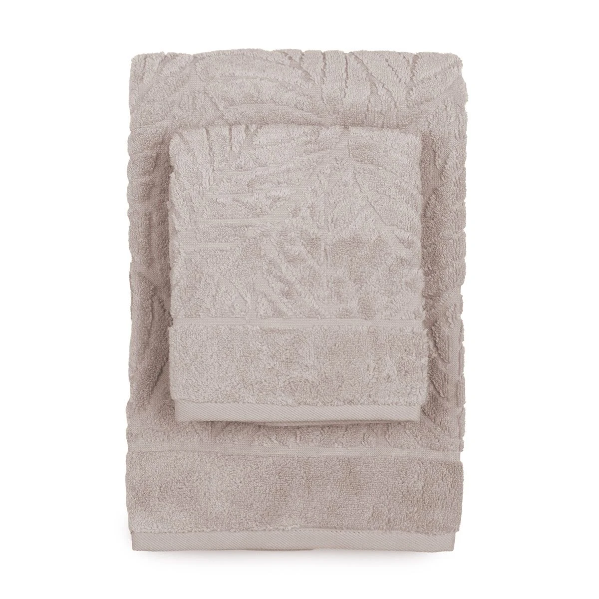 Set Asciugamani 1+1 Foglie Di Caleffi In Spugna J762 3 Set Asciugamani 1+1 Foglie Di Caleffi In Spugna J762 - immagine 3