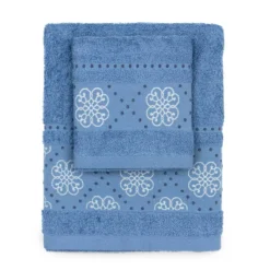 Set Asciugamani 1+1 Kepo Di Biancaluna In Spugna 450 Gr/mq J310 -Articoli Per La Casa set asciugamani 11 kepo di biancaluna in spugna 450 grmq bluette 1