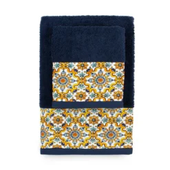 Set Asciugamani 1+1 Capri Di Morbidissimi In Spugna W417 -Articoli Per La Casa set asciugamani capri morbidissimi blu 3