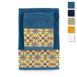 Set Asciugamani 1+1 Capri Di Morbidissimi In Spugna W417