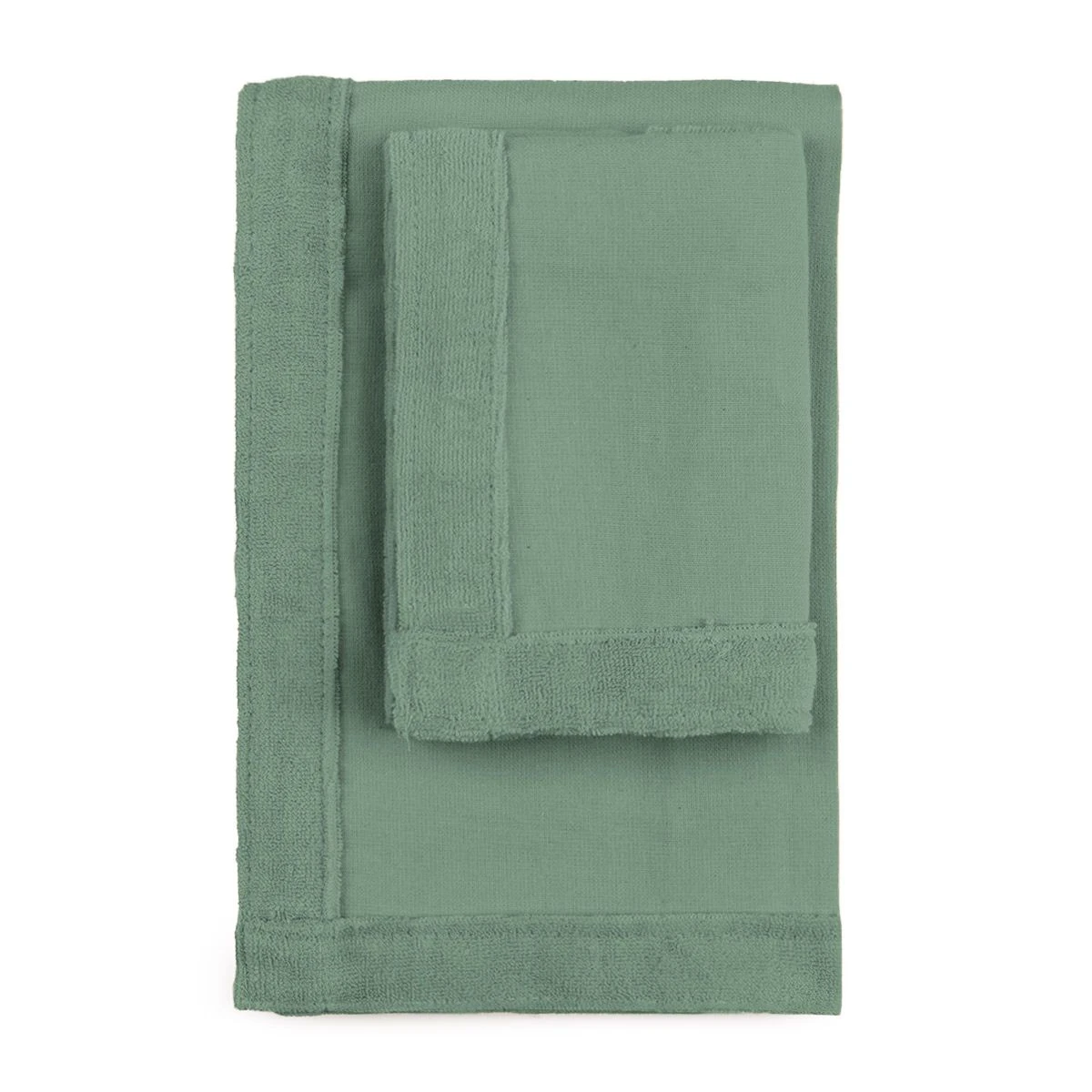 Set Asciugamani Monoterry 1+1 Di Morbidissimi In Cotone E Spugna J532 2 Set Asciugamani Monoterry 1+1 Di Morbidissimi In Cotone E Spugna J532 - immagine 2