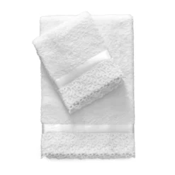 Set Asciugamani Spugna 1+1 Sofia Di Morbidissimi Con Macramè V847 8 Set Asciugamani Spugna 1+1 Sofia Di Morbidissimi Con Macramè V847 -Articoli Per La Casa set asciugamani sofia morbidissimi con raso e macrame bianco 1