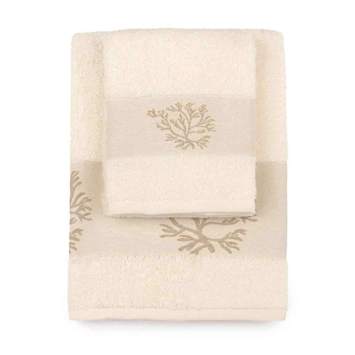 Set Asciugamani 1+1 Corallo In Spugna Y609 3 Set Asciugamani 1+1 Corallo In Spugna Y609 - immagine 3