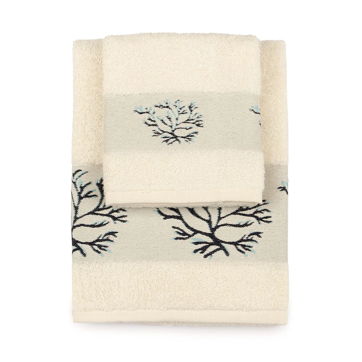 Set Asciugamani 1+1 Corallo In Spugna Y609 5 Set Asciugamani 1+1 Corallo In Spugna Y609 - immagine 5