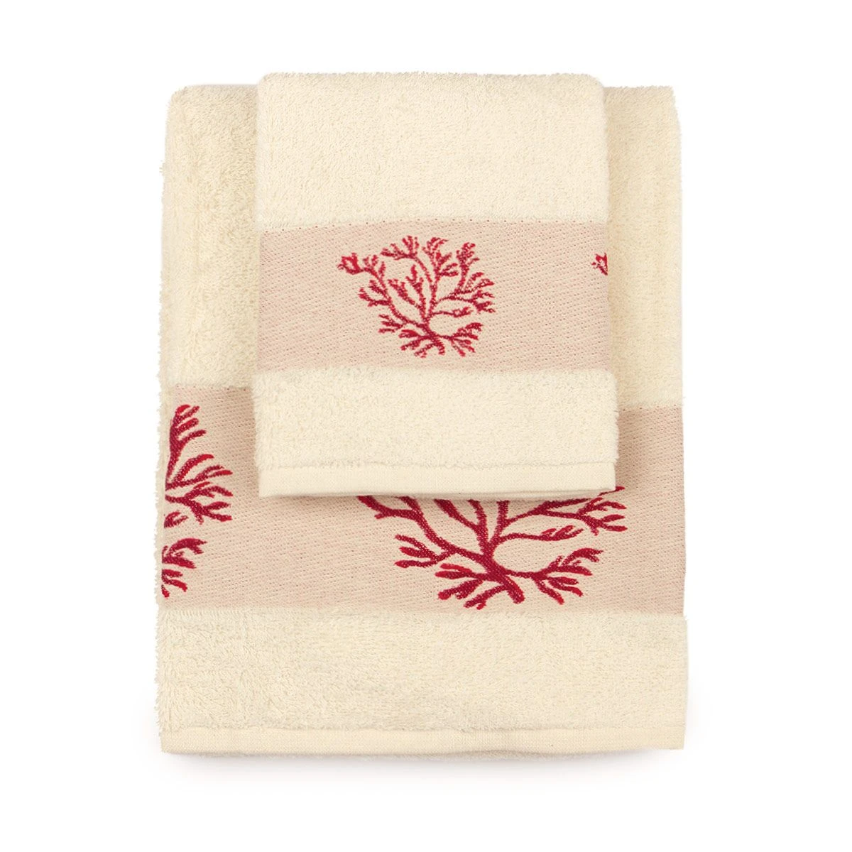 Set Asciugamani 1+1 Corallo In Spugna Y609 2 Set Asciugamani 1+1 Corallo In Spugna Y609 - immagine 2