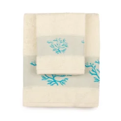 Set Asciugamani 1+1 Corallo In Spugna Y609 8 Set Asciugamani 1+1 Corallo In Spugna Y609 -Articoli Per La Casa set asciugamano 11 corallo in spugna di cotone turchese 1