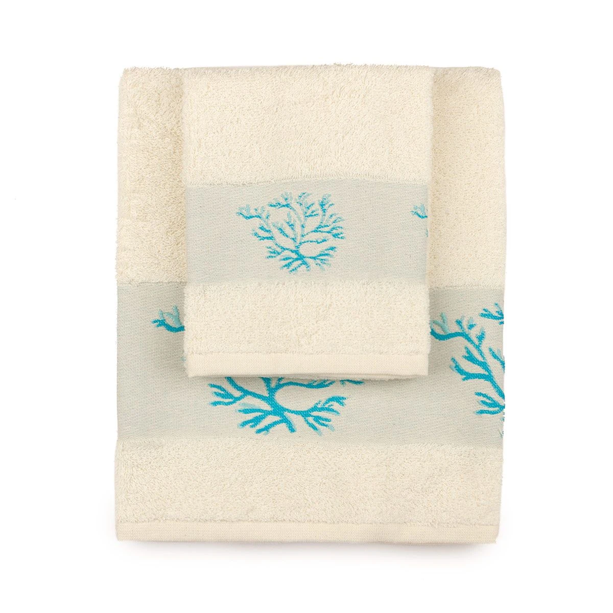 Set Asciugamani 1+1 Corallo In Spugna Y609 4 Set Asciugamani 1+1 Corallo In Spugna Y609 - immagine 4