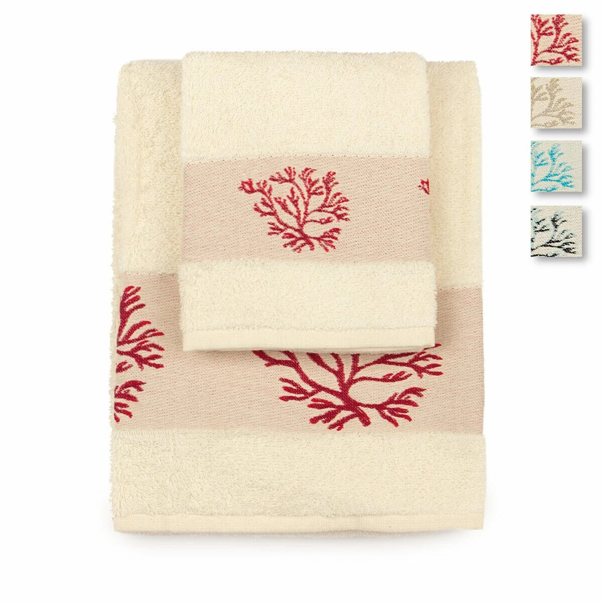 Set Asciugamani 1+1 Corallo In Spugna Y609 1 Set Asciugamani 1+1 Corallo In Spugna Y609