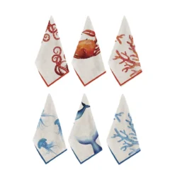 Set 6 Strofinacci Cucina Asciugapiatti Atlantic In Puro Cotone Y348