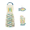 Set Cucina Alice Guanto + Presina + Grembiule In Puro Cotone Y480