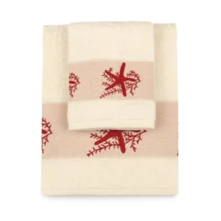 Set Asciugamani 1+1 Stella In Spugna Y608 -Articoli Per La Casa set di asciugamani 11 stella in spugna di cotone rosso 1