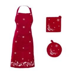 Set Grembiule + 2 Presine Natalizio Elliot In Puro Cotone K831