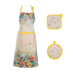 Set Grembiule + Presine Flora In Puro Cotone K152