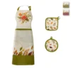 Set Grembiule + Presine Margaret In Puro Cotone Con Stampa Digitale W488