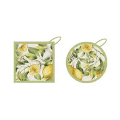 Set Grembiule + Presine Zagara In Puro Cotone K145 5 Set Grembiule + Presine Zagara In Puro Cotone K145 -Articoli Per La Casa set grembiule presine zagara in puro cotone 3