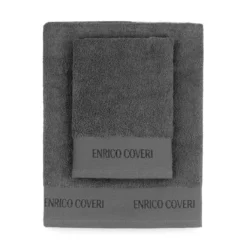 Set 1+1 Enrico Coveri Asciugamano+Ospite In Spugna W749 -Articoli Per La Casa set spugna enrico coveri grigio 1
