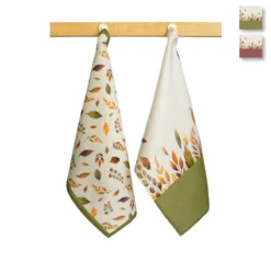 Set 2 Strofinacci Cucina Asciugapiatti Margaret Puro Cotone Stampa Digitale W492
