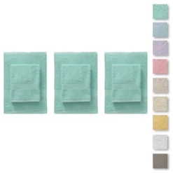 Set 3 Coppie Asciugamani + Ospite Caleffi In Spugna S750