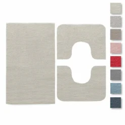 Set 3 Pz Tappetini Da Bagno Soffy In Microfibra U437