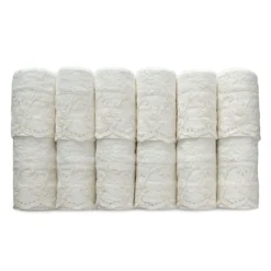 Set 6+6 Asciugamani+Ospiti Di Renato Balestra Art.Jennifer Spugna Con Pizzo Q254