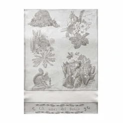 Strofinaccio Cucina Asciugapiatti Amici Del Bosco In Lino E Cotone Z340 -Articoli Per La Casa strofinaccio cucina asciugapiatti amici del bosco in lino e cotone corda 2