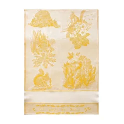 Strofinaccio Cucina Asciugapiatti Amici Del Bosco In Lino E Cotone Z340 -Articoli Per La Casa strofinaccio cucina asciugapiatti amici del bosco in lino e cotone giallo 3
