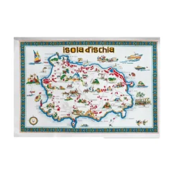 Strofinaccio Cucina Asciugapiatti Isola D'Ischia In Puro Cotone V091